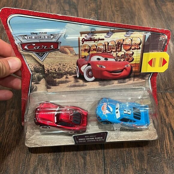 Disney Cars Movie Doubles Dinoco Lightning Blue & Cruisin' Toy Die Cast Set new - Picture 2 of 7